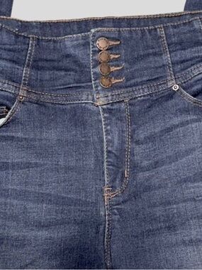 WAX JEAN Dark Wash 4 Button Waist Skinny Jeans Y2K Stretch Denim